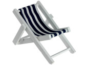 Liegestuhl gross blau-weiss Holz/Stoff, 23 x 11cm 2-fach...