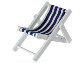 chaise longue bois/tissu, moyen bleu/blanc, 20x10cm,...