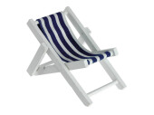 deckchair wood/fabric, small blue/white, 16x9cm,...