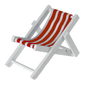 deckchair wood/fabric, small red/white, 16x9cm,...