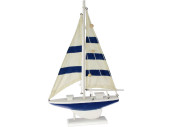 Segelschiff Holz Maritim blau-weiss, 27 x 4,5 x 46cm auf...