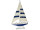 Segelschiff Holz Maritim blau-weiss, 27 x 4,5 x 46cm auf Ständer