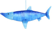Haifisch BrunoAqua blau 35 x 15,5 x2,5cm, zum Hängen...