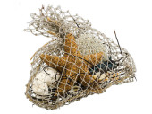 Muscheldeko "Sand" im Netz 20 x 9 x 20cm