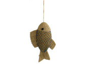 Fisch "Sand" braun-blau 28 x 17 x 5cm