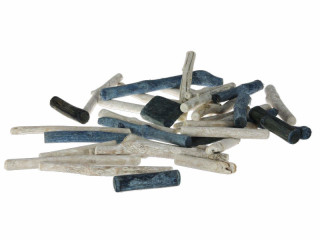 Treibholzstücke im Netz blau-weiss, 6 - 13cm, 250g