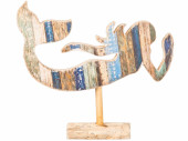 Meerjungfrau Wood H 27cm 28 x 4,5cm, 15mm,natur-blau, auf...