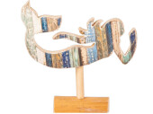 sirène en bois h 20cm 18 x 4.5cm, 15mm,...