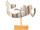 mermaid wood h 20cm 18 x 4.5cm, 15mm, natural-blue, on base