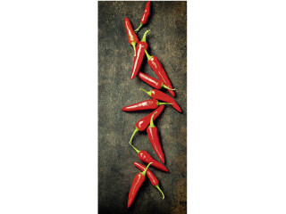 Textilbanner Chili scharf schw./rot 75x180cm Schlauchnaht oben+unten
