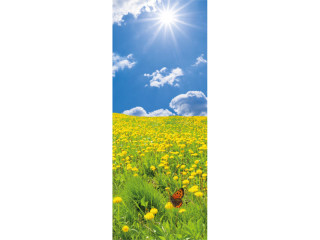 bannière textile prairie de pissenlits "miracle du printems" 75 x 180cm