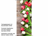 bannière textile tulipes/bois "Floriosa" 75 x 180cm