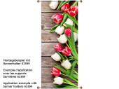 bannière textile tulipes/bois "Floriosa" 75 x 180cm