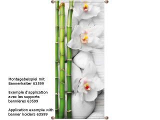 Textilbanner Bambus/Orchidee 75x180cm "Akari" Schlauchnaht oben+unten