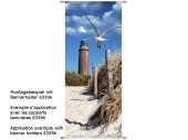 Textilbanner Leuchtturm-Möwe blau-natur 75x180cm Schlauchnaht oben+unten