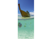 Textilbanner Fische mit Boot blau/bunt 75x180cm...