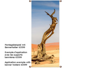 Textilbanner Baum in Wüste 75x180cm "Mojave" Schlauchnaht oben+unten