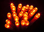Batterie-Lichterkette 20 LED rot, opt. Blinkmodus Kabel...