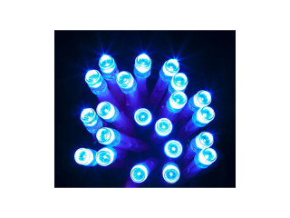 Batterie-Lichterkette 20 LED blau, opt. Blinkmodus Kabel transp., 1,9m, Timer