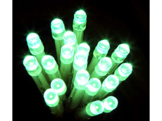 Batterie-Lichterkette 20 LED grün, opt. Blinkmodus Kabel transp., 1,9m, Timer