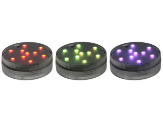 ExPad "eventlight", RGB LED 16 colors, including remote control. Ø 7cm, h 2,5cm