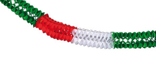 Papiergirlande grün/weiss/rot 4m lang 16 x 16cm