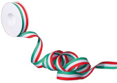 Geschenkband grün/weiss/rot 25mm breit x 25m/Rolle