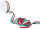 Geschenkband grün/weiss/rot 25mm breit x 25m/Rolle