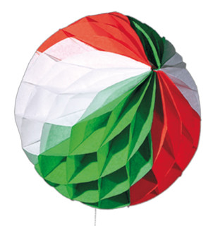 Wabenball grün/weiss/rot Ø 40cm, Papier