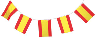 Flaggenkette Spanien 5m lang 13tlg. 24 x 35cm PVC