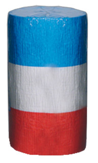 Krepp-Papier  blau/weiss/rot 24cm x 50m/Rolle