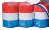 Krepp-Papier blau/weiss/rot 10cm x 10m lang 3 Rl./Pack