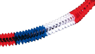 Papiergirlande blau/weiss/rot 4m lang, Ø 15 cm