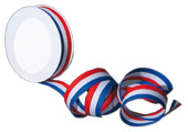 Geschenkband blau/weiss/rot 25mm breit x 25m/Rolle