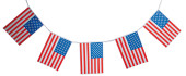 Flaggenkette USA 5m lang 13tlg. 24 x 35cm PVC