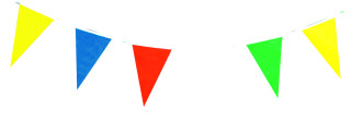pennant banner multicolored 10m long, 20 pcs. 20 x 30cm, PVC