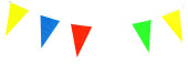 pennant banner multicolored 10m long, 20 pcs. 20 x 30cm, PVC