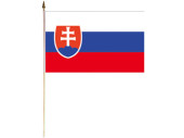Flagge Stoff Slowakei 30 x 45cm, an Holzstab 60cm