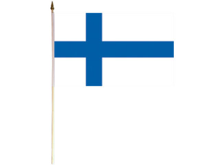 Flagge Stoff Finnland 30 x 45cm, an Holzstab 60cm