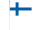 Flagge Stoff Finnland 30 x 45cm, an Holzstab 60cm