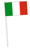 Papierfähnchen Italien 12x22cm Stab 40cm,  50 Stück
