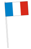 Papierfähnchen Frankreich 12x22cm Stab 40cm, 50...