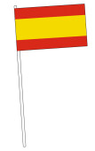 Papierfähnchen Spanien 12x22cm Stab 40cm, 50 Stück