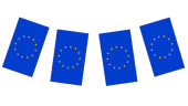Fahnenkette Europ. Union 5m, 20 Fahnen 12x22cm Papier