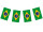 Fahnenkette Brasilien 5m, 20 Fahnen 12x22cm Papier