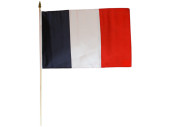 Flagge Stoff Frankreich 30 x 45cm, an Holzstab 60cm
