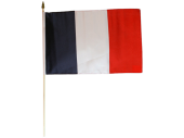 Flagge Stoff Frankreich 30 x 45cm, an Holzstab 60cm