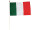 Flagge Stoff Italien 30 x 45cm, an Holzstab 60cm