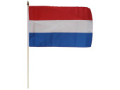 Flagge Stoff Niederlande 30 x 45cm, an Holzstab 60cm