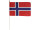 Flagge Stoff Norwegen 30 x 45cm, an Holzstab 60cm